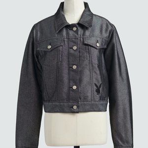 90s Playboy Sharkskin Denim Jacket